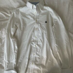 Brooks Brothers White Slim Fit Button-Down Shirt Size S